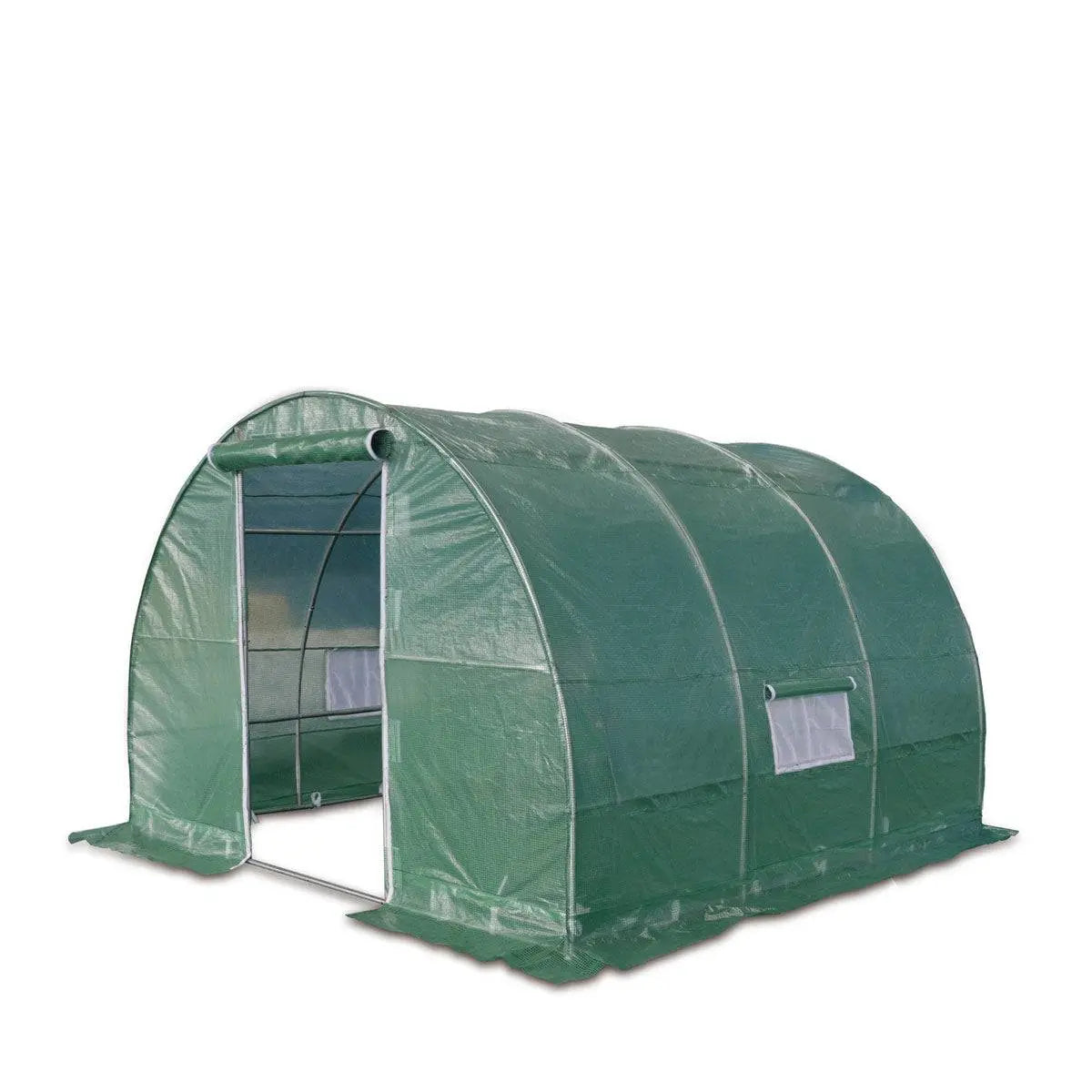 10' x 10' Tunnel Greenhouse Grow Tent w/Ripstop Leno Cover, Cold Frame, Roll-Up Mesh Windows, Round Top Roof, TMG-GH1010R