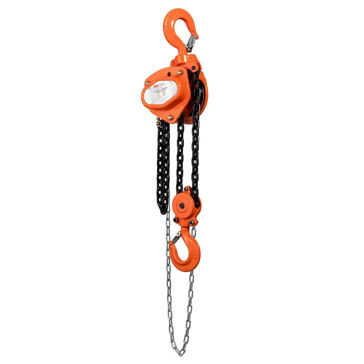 3 Ton 10' Lift Chain Hoist, 360° Swivel Hook, ASME B30.16, TMG-AHC3