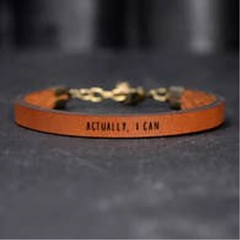 Actually, I Can – Brown Leather Bracelet