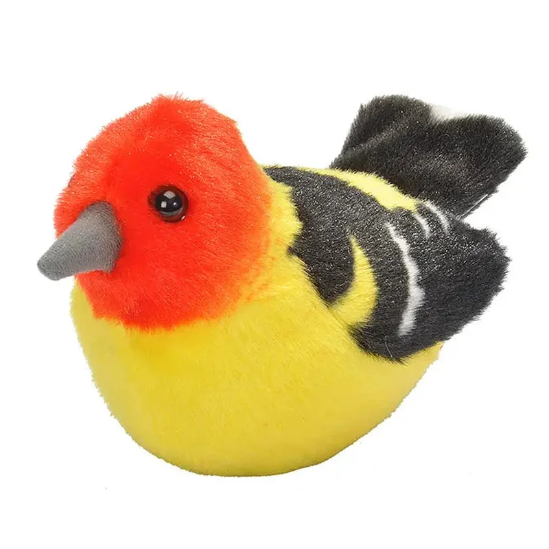 Audubon II Western Tanager Stuffed Animal with Sound – 5″