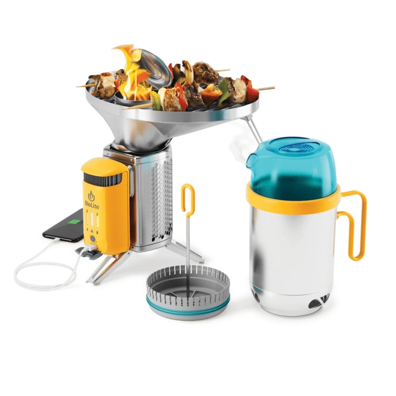 BioLite CampStove Complete Cook Kit Stove, KettlePot, Grill & CoffeePress