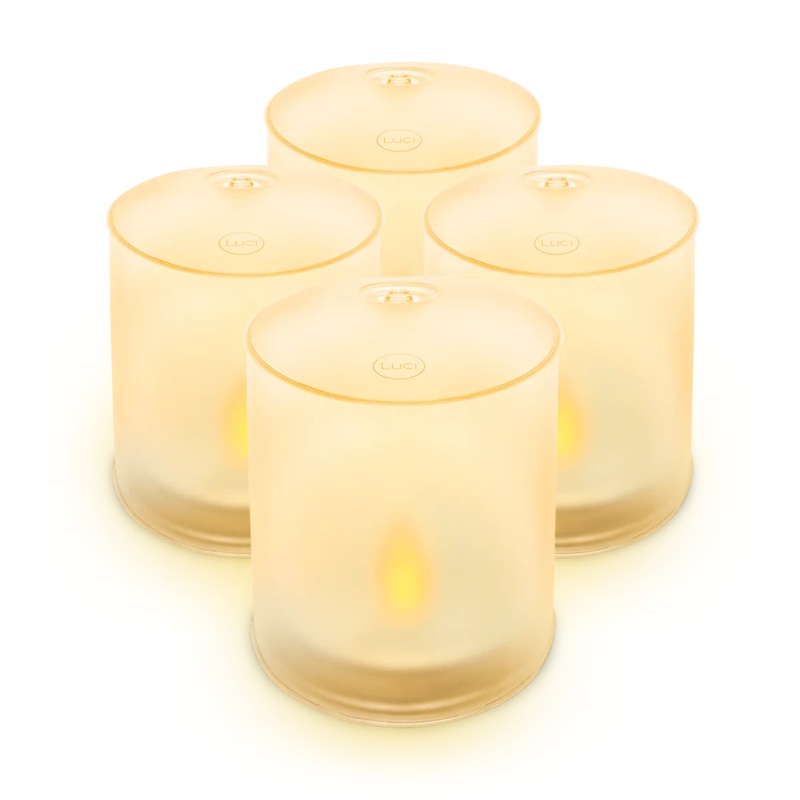 BioLite Luci Candle 4-Pack Solar Rechargeable Lanterns with Flickering Flame