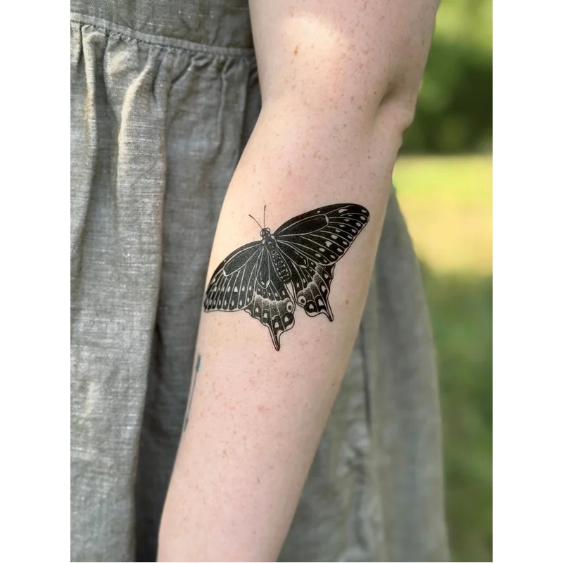 Black Swallowtail Butterfly Temporary Tattoo