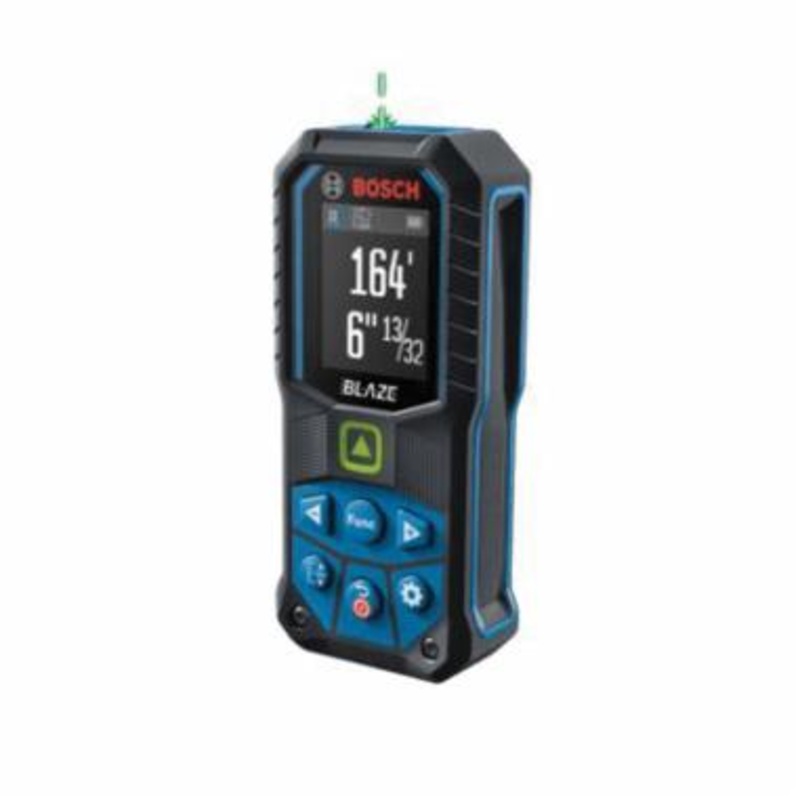 BOSCH GLM165-25G Laser Measure, 165 ft Measuring Range, +/-1/16 in Accuracy, Rubber Housing