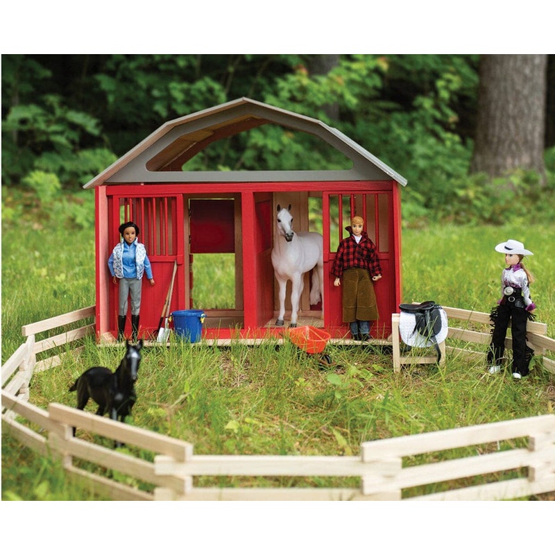 Breyer Two-Stall Wood Barn-21″L x 16.75″W x 16.5″H