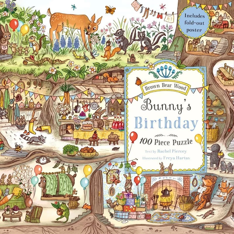 Bunny’s Birthday Puzzle: A Magical Woodland 100 Piece Puzzle (Brown Bear Wood) by Rachel Piercey