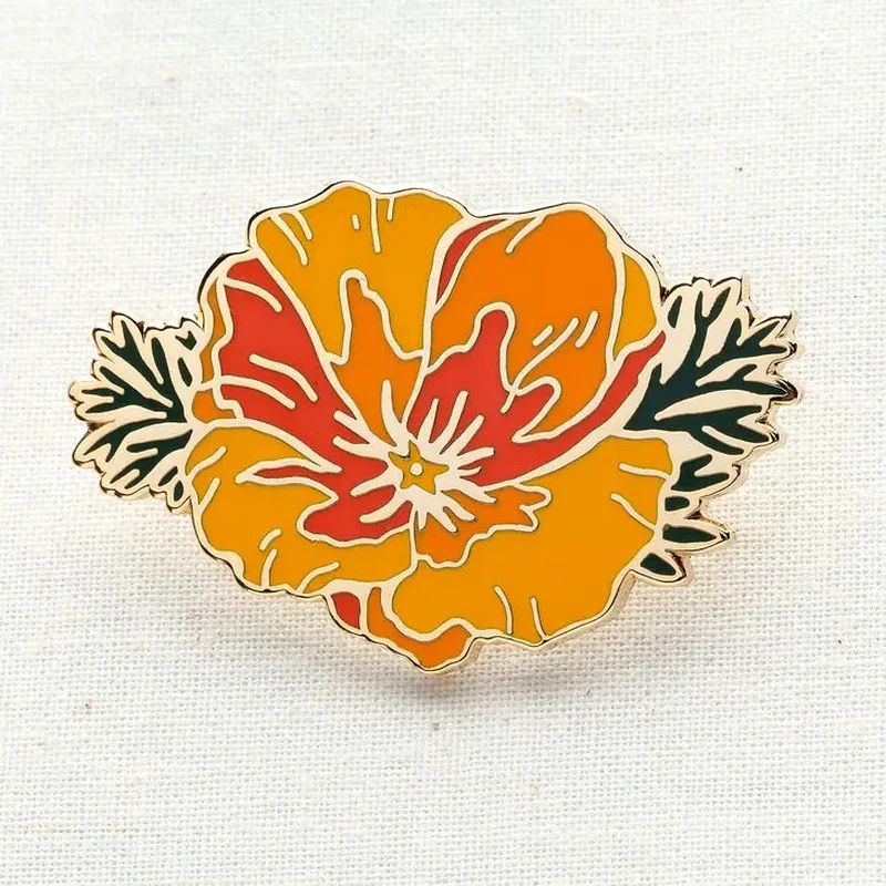 California Poppy Enamel Pin