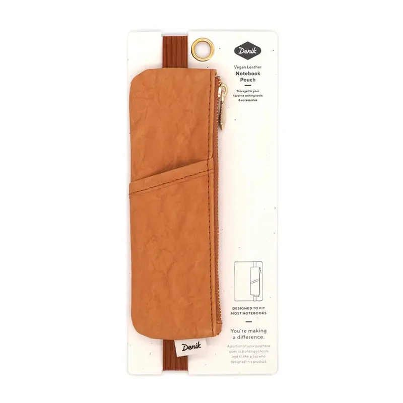 Caramel Crinkle Embroidered Notebook Pouch