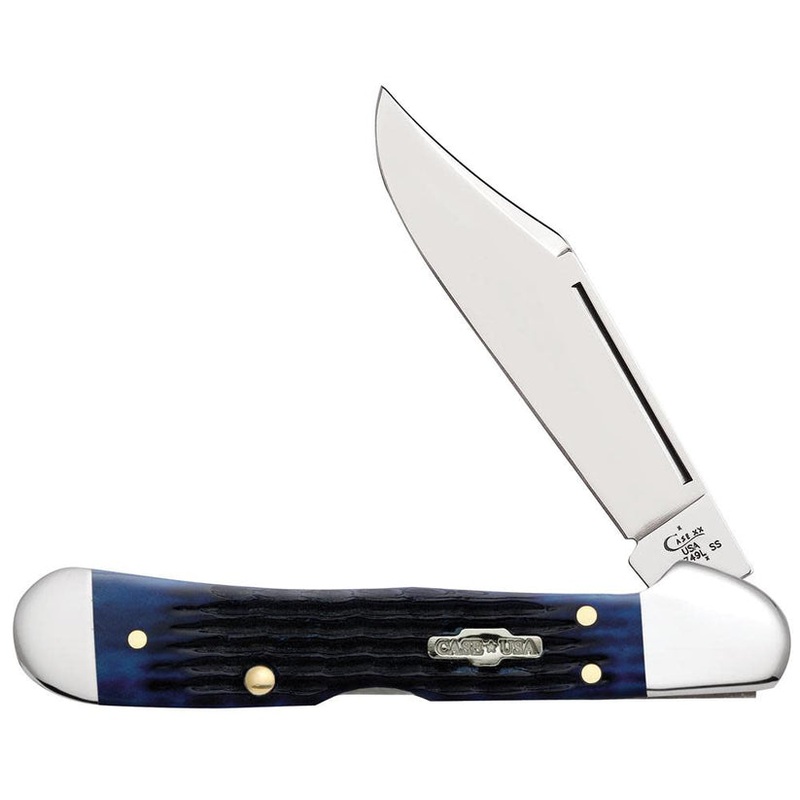 Case Knives Rogers Corn Cob Jig Blue Bone Mini CopperLock