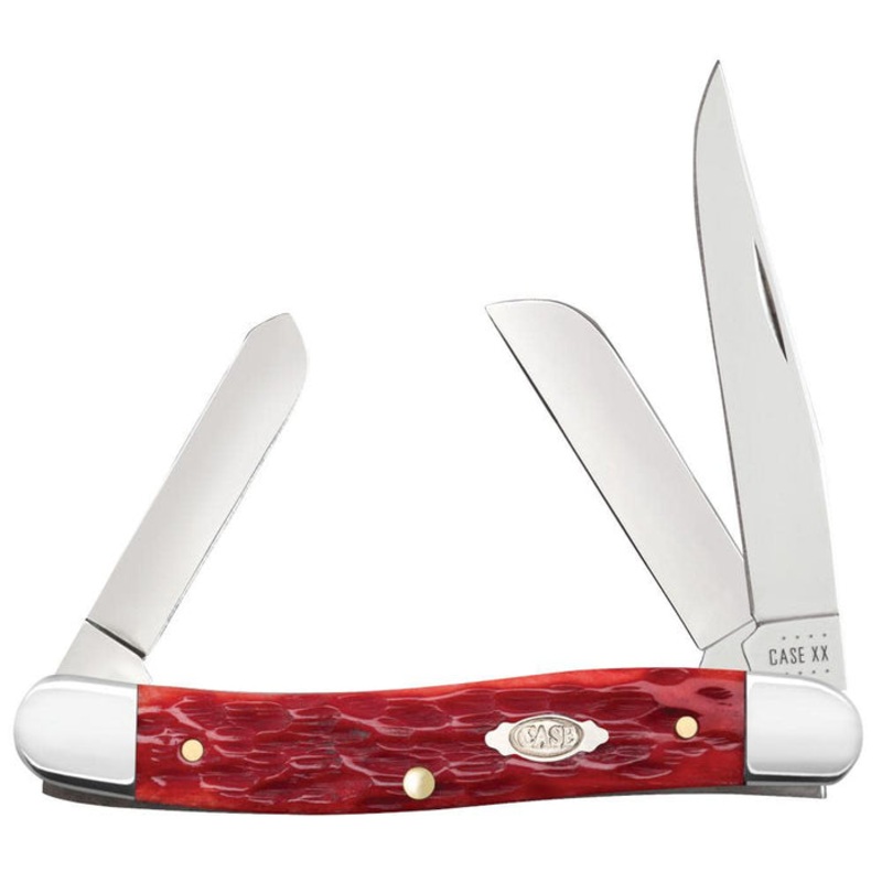 Case Peach Seed Jig Dark Red Bone CS Medium Stockman