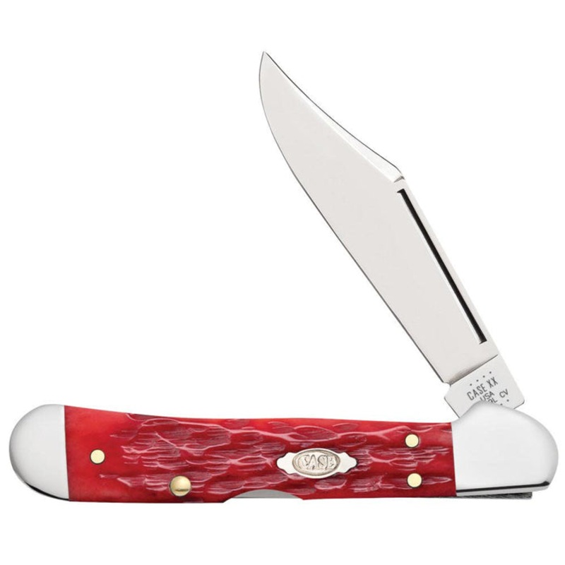 Case Peach Seed Jig Dark Red Bone CS Mini CopperLock (Dark Red Bone)