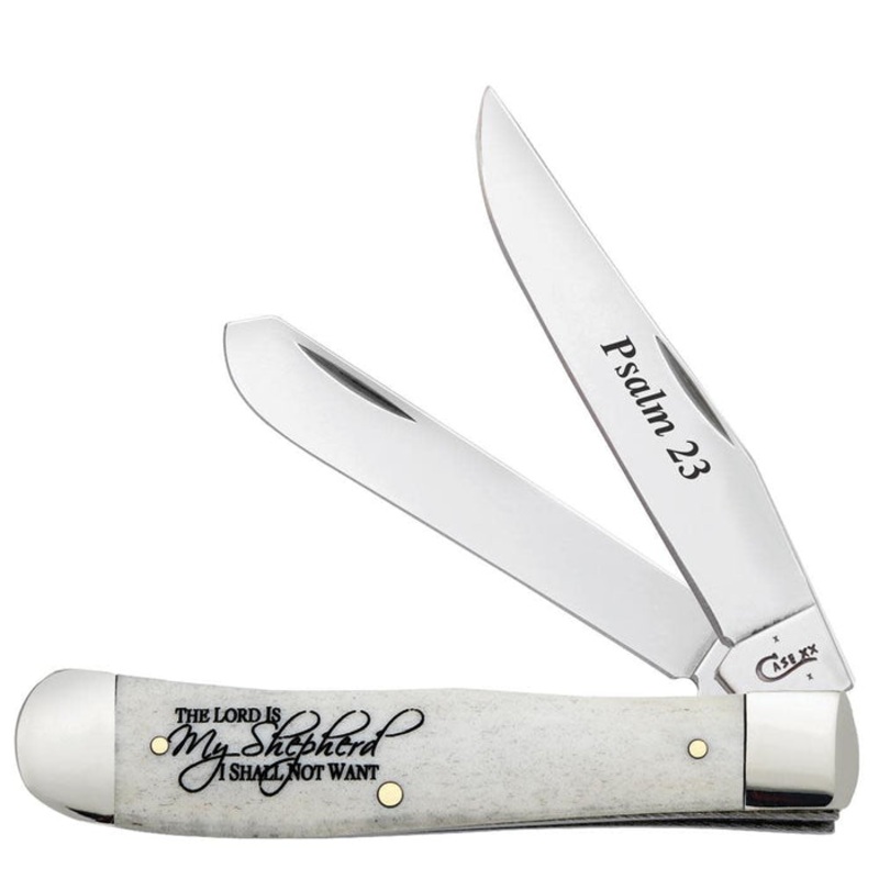 Case Religious Sayings Psalm 23 Embellished Smooth Natural Bone Trapper
