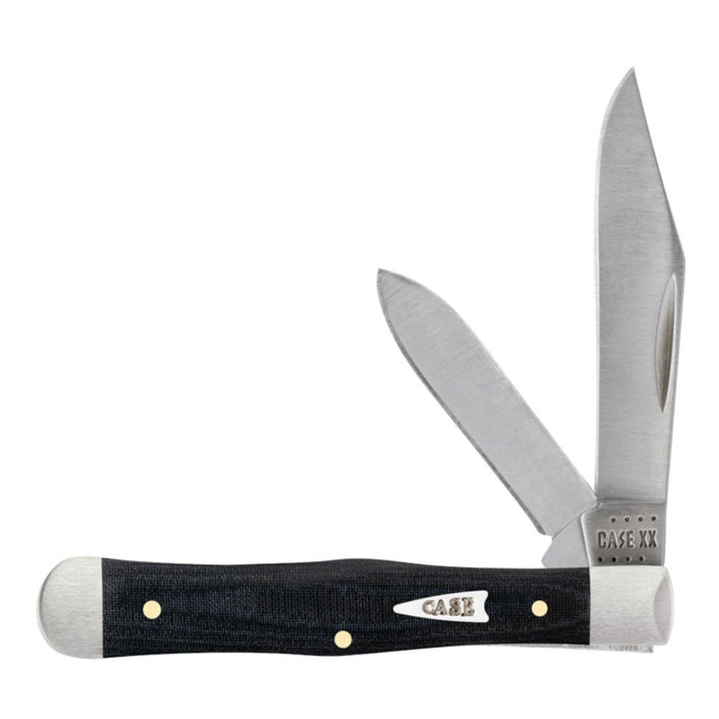 Case Smooth Black Micarta Small Swell Center Jack (Black Micarta)