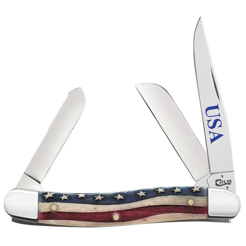 Case Star Spangled Series Embellished Smooth Natural Bone Medium Stockman (Star Spangled Bone)