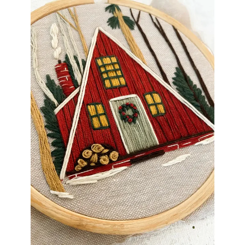 Cozy A-Frame Full Embroidery Kit