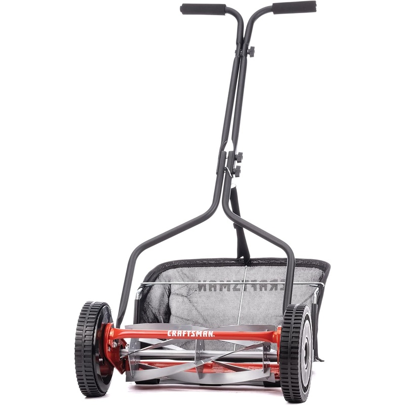 Craftsman 304-14CR 14-Inch 5-Blade Push Reel Lawn Mower with Grass Catcher, Red