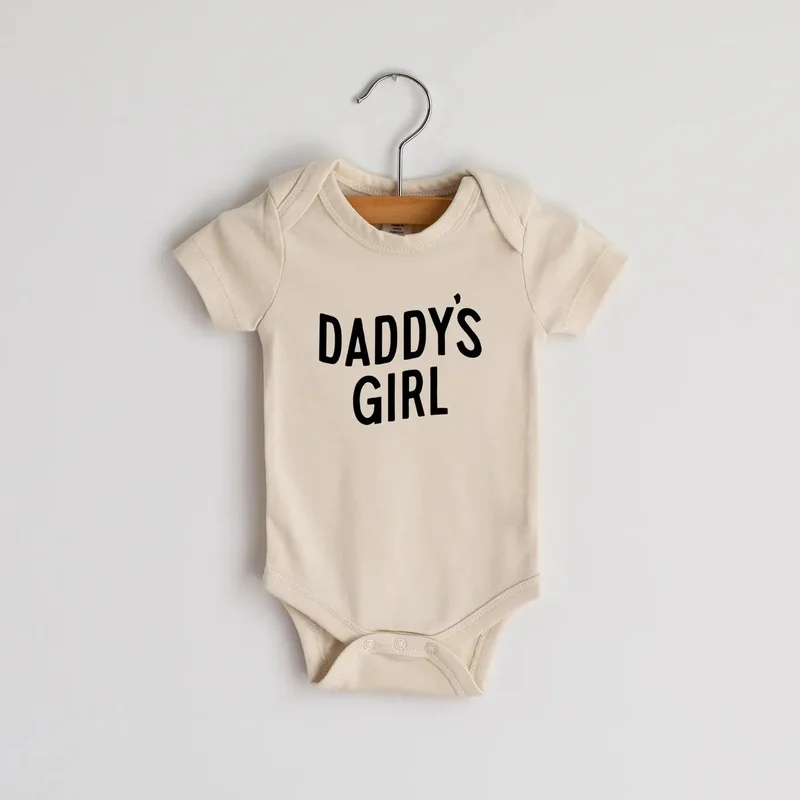 Cream Daddy’s Girl Modern Organic Baby Onesie