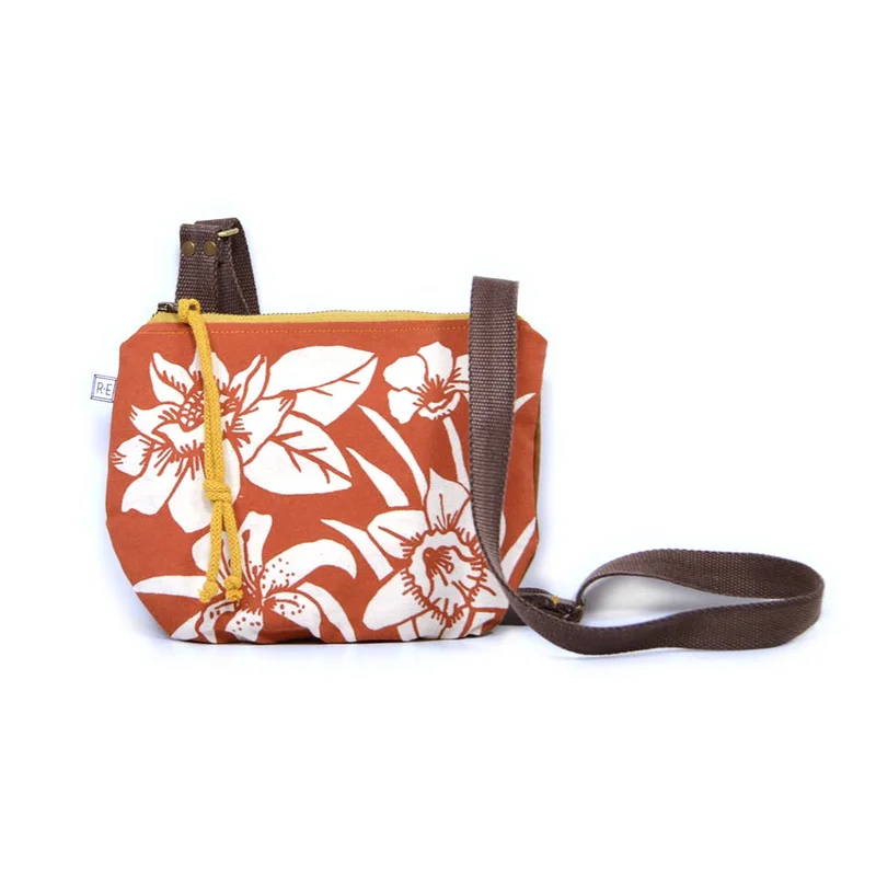 Date Purse – Carolina Floral // Vegan Crossbody Purse – Terra Cotta