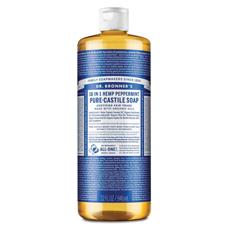 Dr. Bronner’s Pure-Castile Series CSPE16 Liquid Soap, 16 oz, Liquid, Peppermint, Concentrated
