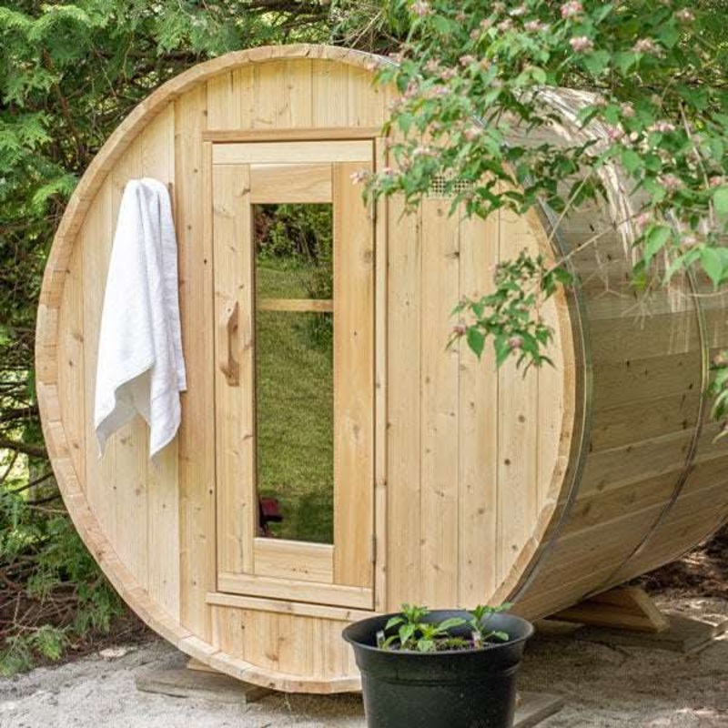 Dundalk Leisurecraft Wood Burning CT Harmony Adjustable Installation Base Barrel Sauna