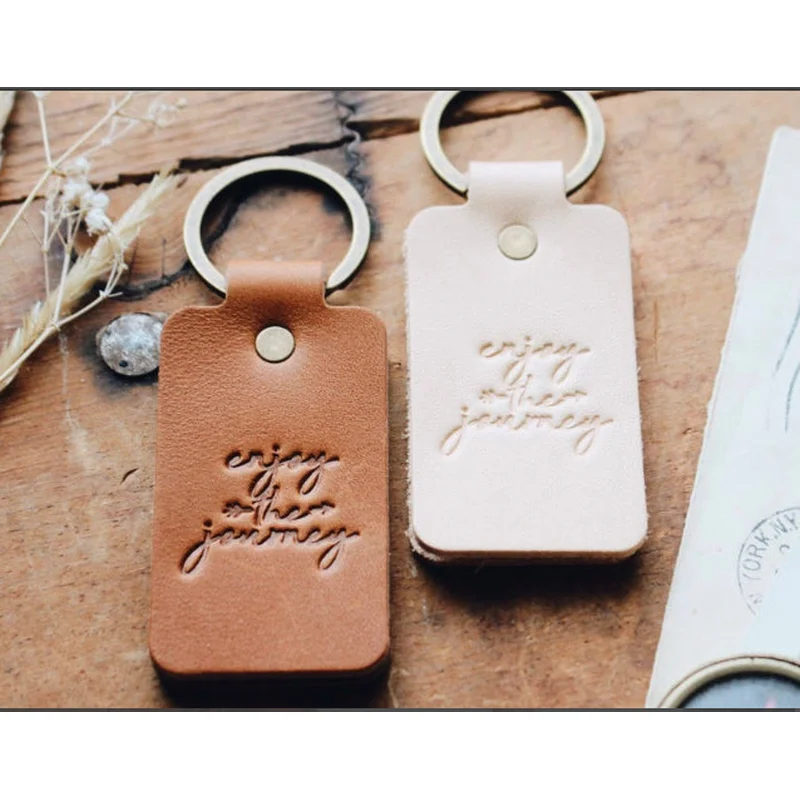 Enjoy The Journey Double Sided Leather Keychain