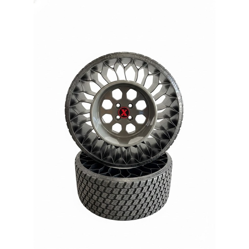 Exmark Tractus Airless Tire & Wheel Gray Drive Wheel System | ZeroTurn Mower Upgrade
