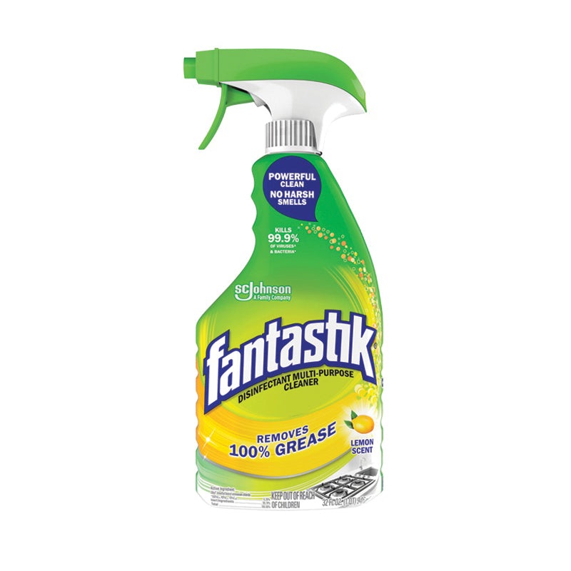 fantastik 71630 Disinfectant Multi-Purpose Cleaner, 32 oz, Lemon