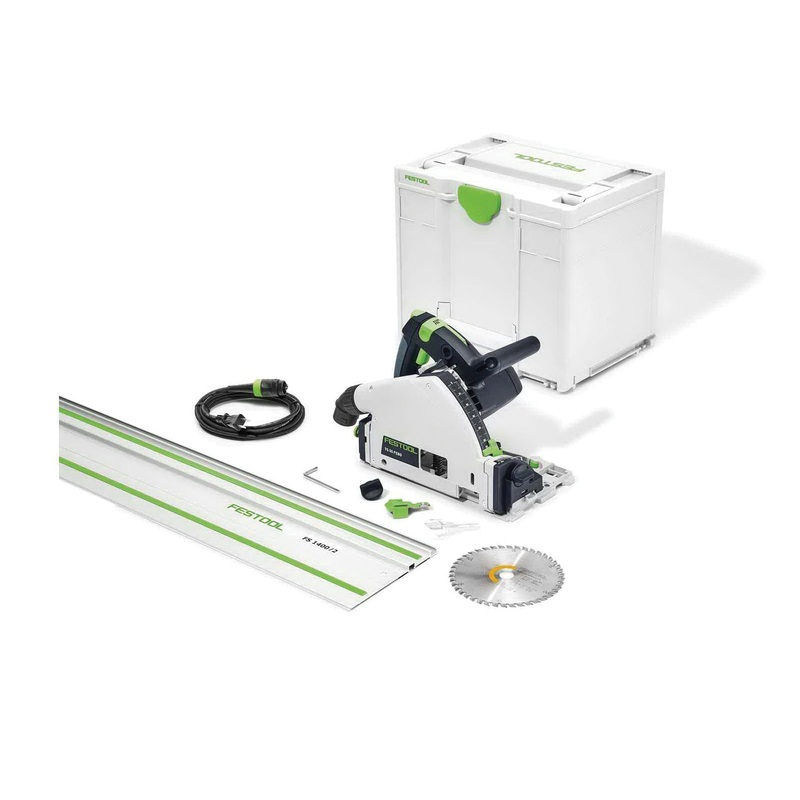FESTOOL 577014 Plunge Cut Track Saw, Tool/Kit: Tool, 6-1/4 in Dia Blade, 2-1/8 in D Cutting, 1200 W