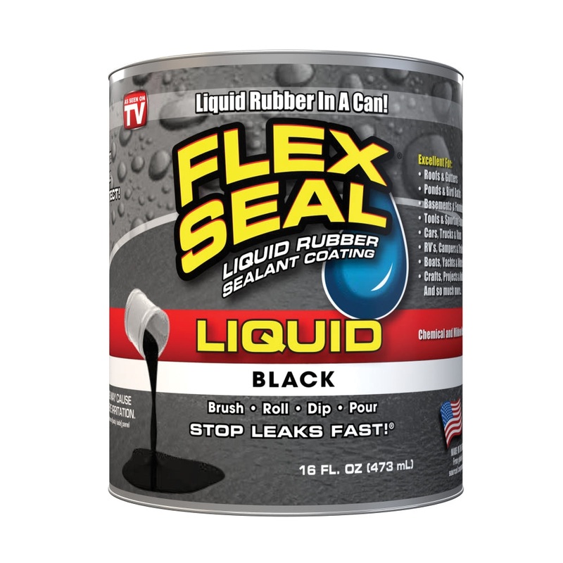 FLEX SEAL LFSBLKR16 Sealant Coating, Liquid, Black, 6 to 12 hr Dry Time, 18.75 sq-ft Coverage, 16 oz Can