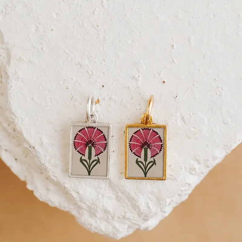Flower Motif Pendant Necklace Charm