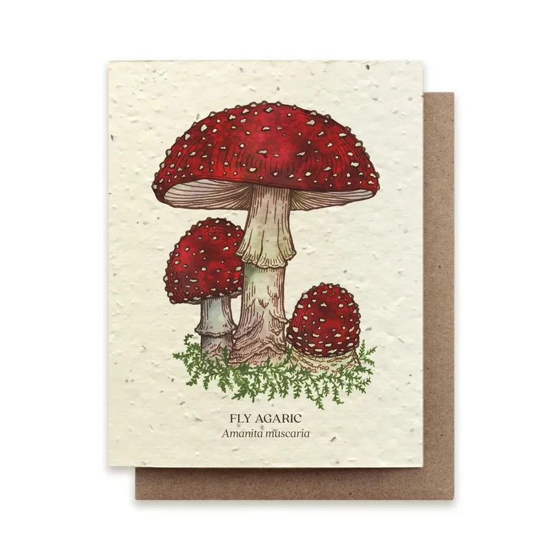 Fly Agaric Mushroom Plantable Wildflower Seed Card