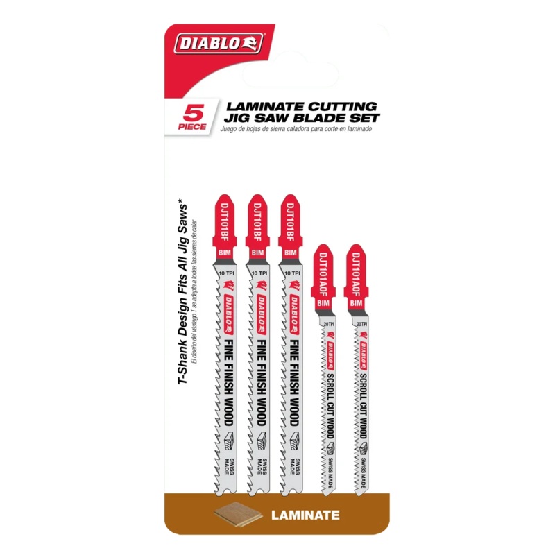 Freud America Diablo Bi-Metal T-Shank Jig Saw Blade Set for Laminate Cutting