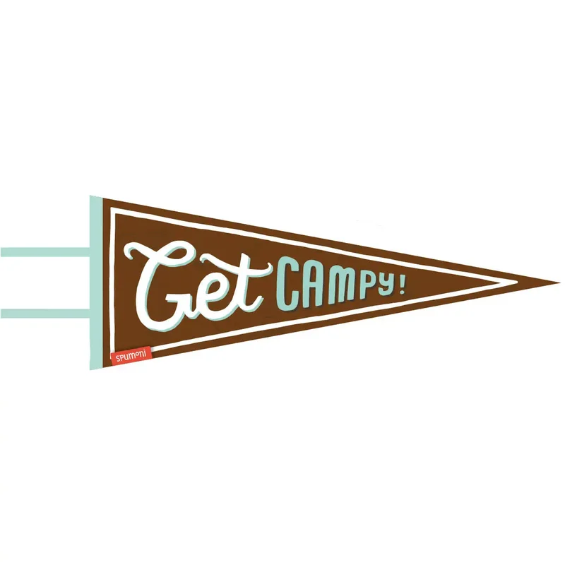 Get Campy (Large Pennant, Vintage-Styled Screen Printed)