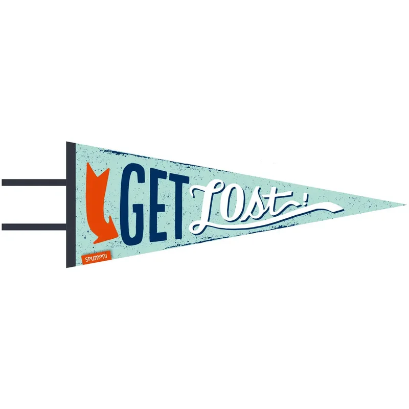 Get Lost (Large Pennant. Vintage-Styled Screen Printed)