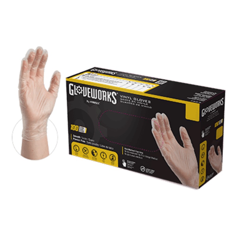 GlovePlus Vinyl Disposable Gloves M Clear 100 pk