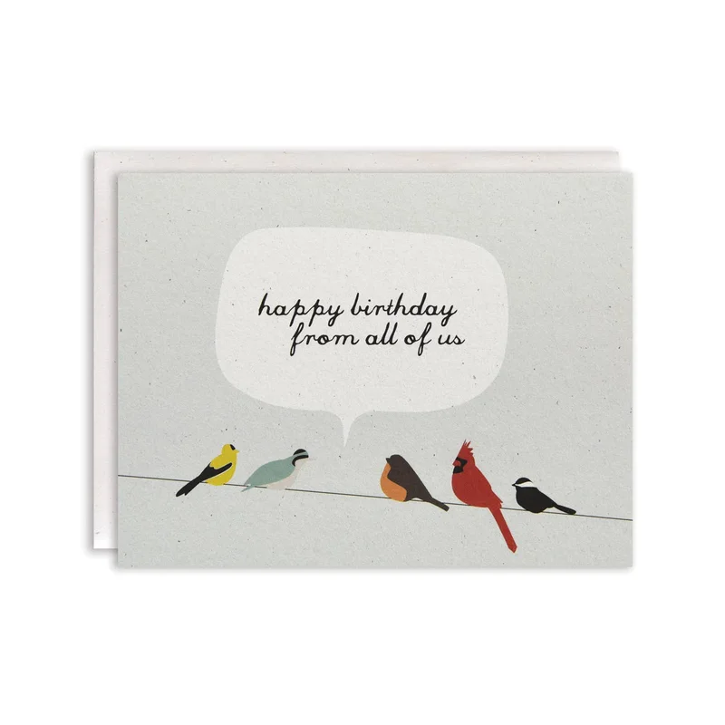“Happy Birthday from All of Us” Birds on a Wire Card