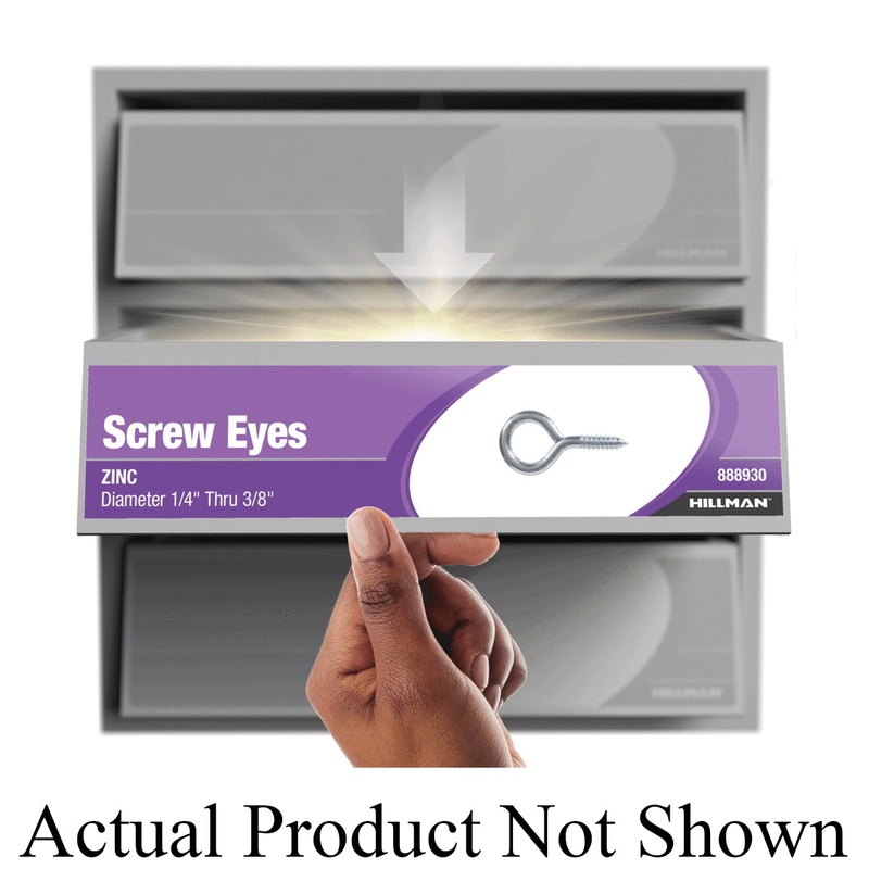 HARDWARE ESSENTIALS 321150 Exterior Lag Thread Eye Screw, Imperial, 5/16 in Eye ID, 3-1/4 in L, Steel, Zinc-Plated