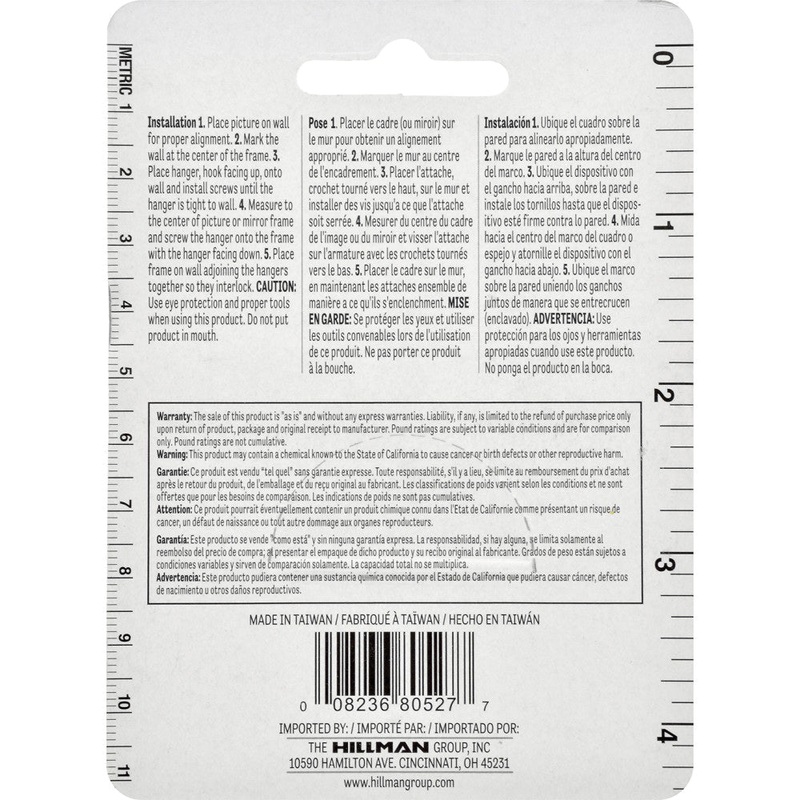HILLMAN 122180 Quick Hanger, Steel, Brass, Nail-In Mounting, 10 lb Weight