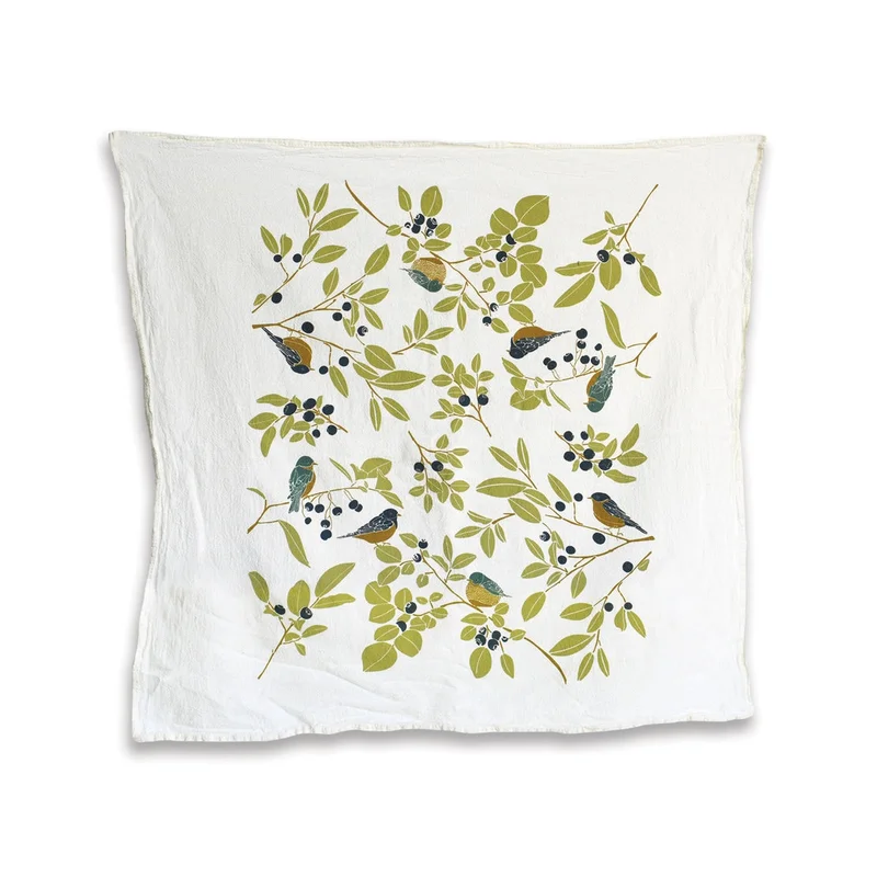 Huckleberry Marsh Kitchen Tea Towel with Bluebirds