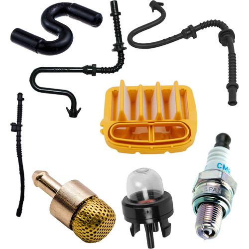HUSQVARNA 545 AIR-OIL-FUEL FILTERS SPARK PLUG FUEL LINES PRIMER BULB KIT OEM