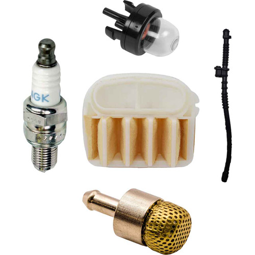 HUSQVARNA 555 AIR-OIL-FUEL FILTERS SPARK PLUG FUEL LINES PRIMER BULB KIT OEM