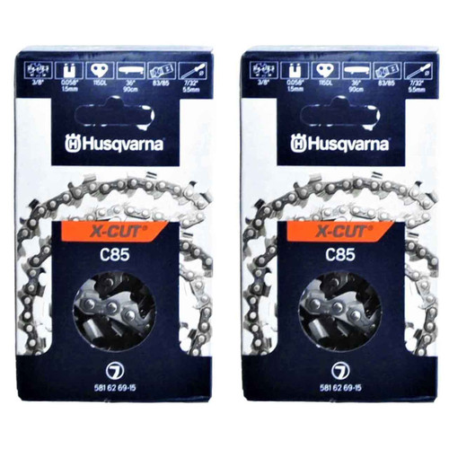 HUSQVARNA Chains - X -CUT C85 ,36"BAR, 115 DRIVE LINKS, .058"GAUGE, 3/8" - 2 PACK