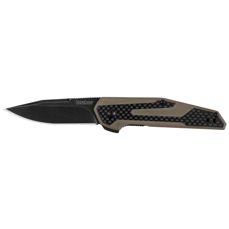Kershaw 1160TAN Fraxion2.75 Drop Point Plain Black Oxide 8Cr13MoV SS G10 Tan/Carbon Fiber Handle Folding