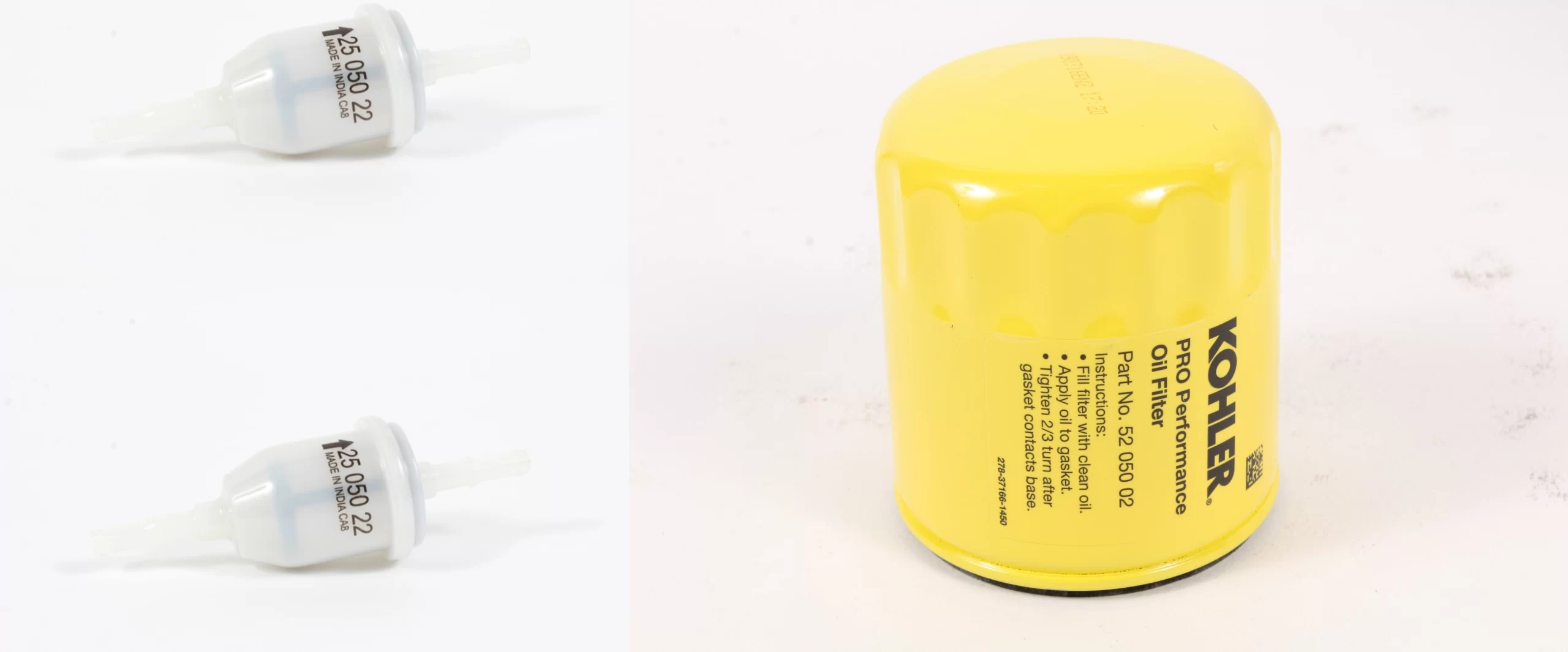 Kohler 25-050-22-S1 2 Pack Of Fuel Filters & 1 52-050-02-S Oil Filter Set OEM