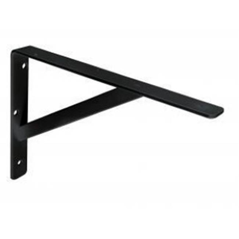 KV 208 Series 208 BLK 500 L-Bracket, 20 in L, 1-3/16 in W, 13.1 in H, Cold Rolled Steel, Black, Wall Mounting