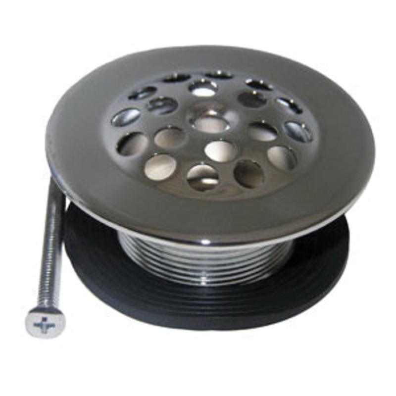 LASCO 03-5003 Bath Shoe Strainer, 1-1/4 in, Fine Thread, Chrome-Plated