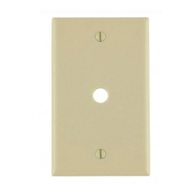 Leviton 86013 Standard Size Telephone/Cable Wallplate, 1 -Gang, Rectangular, Thermoset, Ivory