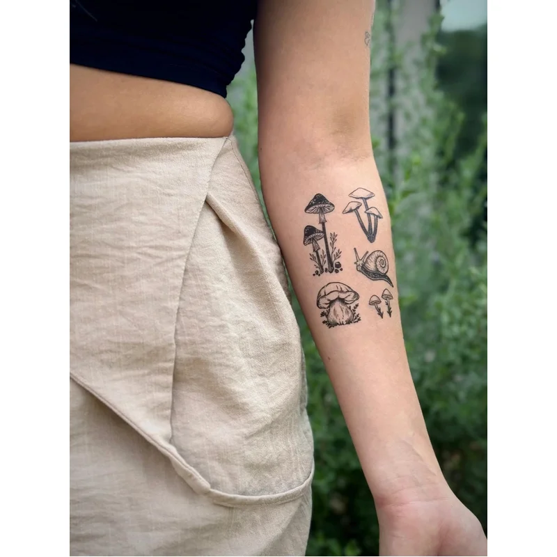Little Mushrooms Temporary Tattoo Sheet