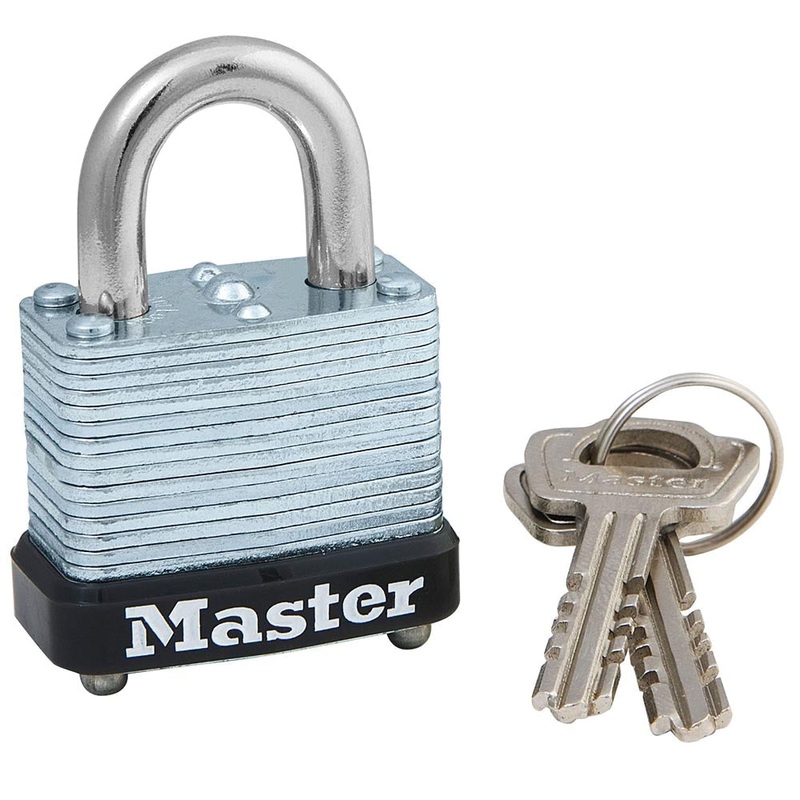 Master Lock 105D Keyed Different Padlock, 3/16 in Dia Shackle, Warded Locking Mechanism, Steel