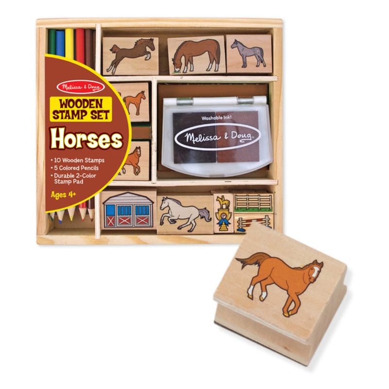 Melissa & Doug Wooden Stamp Set – Horses